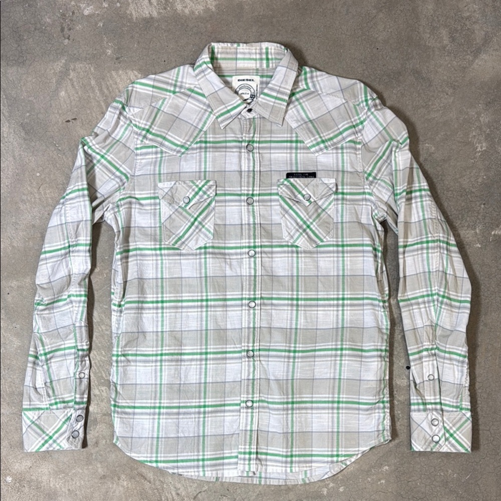 Diesel western pearl snap button up shirt